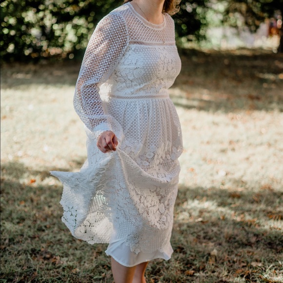 BHLDN Edina dress, ivory, size 16 - Picture 7 of 8